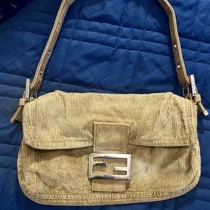 Pre-owned Authentic VINTAGE  Brown Courdoroy Baguette